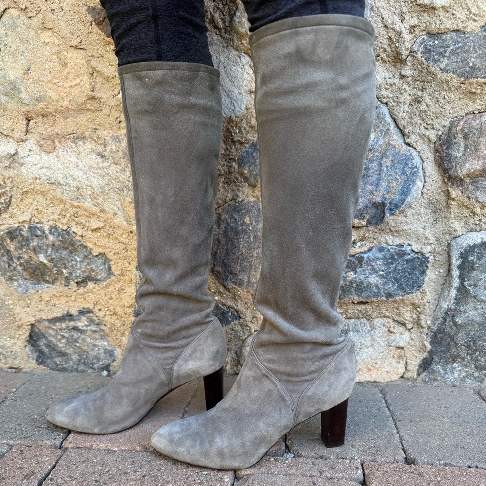 Cole Haan Nike Air Gray Suede Tall Boots Women’s 8.5